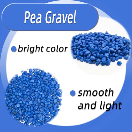 Blue Pebbles for Crafts, 0.9 Pound Natural Polished Aquarium Gravel, Decorative Pebbles for Indoor Plants, Turtle Tank, Vase, Succulents Cactus, Garden Landscaping - color: Blue