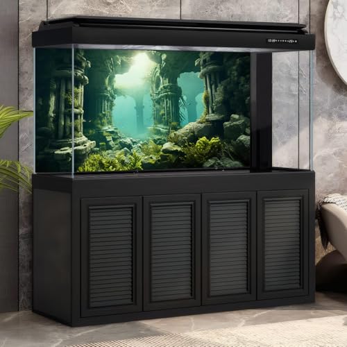 Under The Sea Aquarium Background Underwater Cave Sunken Ruins Fish Tank Background Aquatic Seagrass Coral Reefs Submerged Structure Terrarium Backgrounds Underwater City Reptile Backgrounds 24x12in - color: Green_Grey, size: 24(W)x12(H)in