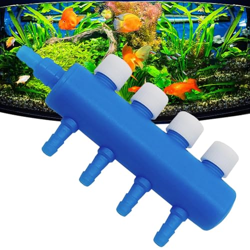 Aquarium Air Tubing Valves – Air Pump Splitter Control, Adjustable Lever Distributor | Airline Tube Connectors Fittings For Fish Tank Bubblers, Aquatic Systems, Airs Flow Management And Oxygen Supply - color: 4 heads