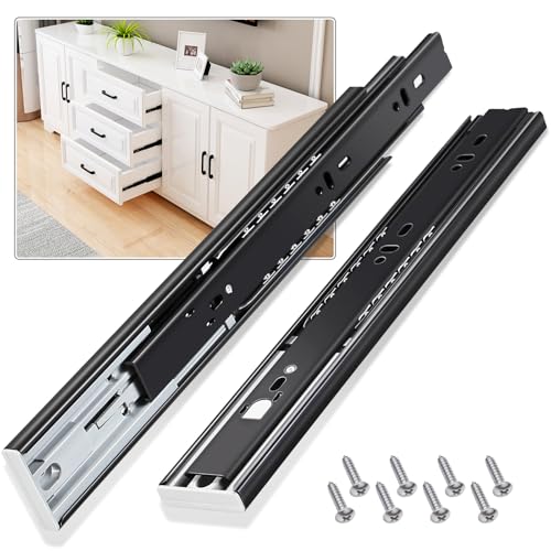 Push to Open Drawer Slides 5 Pairs Full Extension 12 14 16 18 20 22 24 inch Side Mount Pull Out Kitchen Cabinet Rails Bracket Replacement Ball Bearing Tracks kit Guide Runner 100 LB Capacity - size: 12 Inch, style: Push open-5 pairs