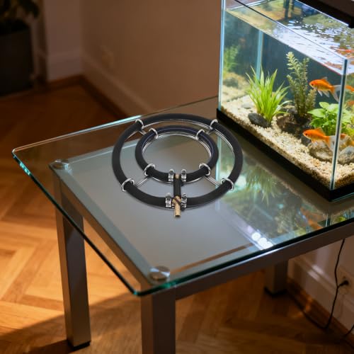 NUOBESTY Aquarium Air Diffuser Stainless Steel Air Stone - Pond Bubble Panel Fish Tank Bubbler Aeration Equipment Bubble Ring Pump Stone for Hydroponics 25CM