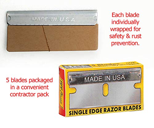 IVY Classic 11156-10: Razor Blade Scraper, 10 Pack, with 50 High Carbon Steel Blades, Made in USA - style: 10 Scrapers + 50 Blades