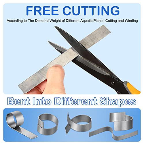 15 Pcs Aquarium Plant Over Weight Anchor 5 Inch Can Cut Metal Strips 250g Plant Weights Anchors for Fish Tank Reinforced Weight Prevents Floating