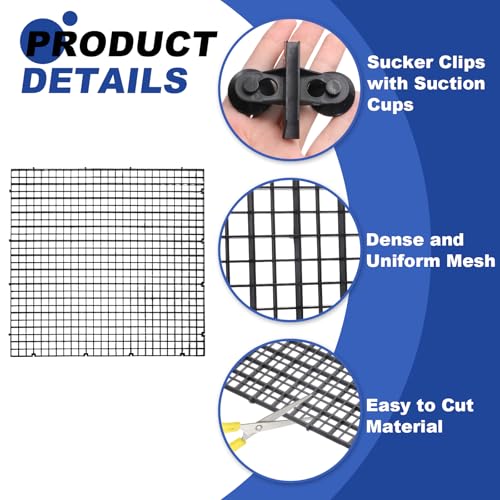 uxcell 2Pcs Aquarium Fish Tank Divider, 12x12 Inch Plastic Egg Crate Light Diffuser Grid Filter Bottom Partition Separator with Sucker Clips and Suction Cups for Aquarium, Black - color: Black, size: 12x12 Inch