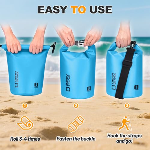 Waterproof Dry Bag, 5L/10L/20L/30L/40L Roll Top Lightweight Storage Backpack with Phone Case for Women & Men, Floating Waterproof Sack for Travel, Swimming, Kayaking, Paddle Board, Camping & Beach - color: BLUE, size: 30L