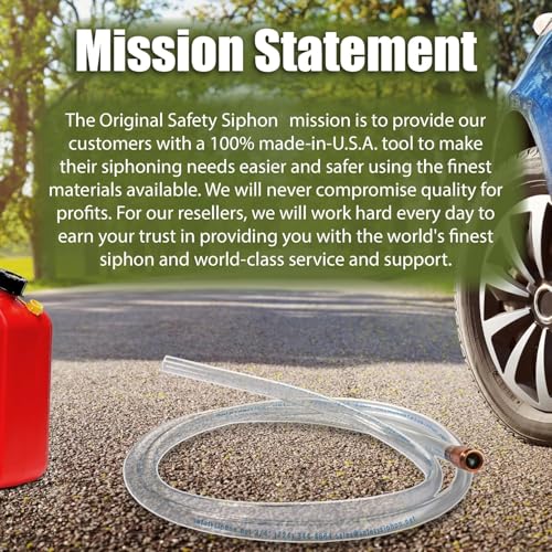 The Original Safety Siphon 10 Foot High Grade Hose, 1/2" Valve Siphon - Self Priming Pump Transfers 3.5 Gallons of Liquid Per Minute - Great for Pools, Fish Tanks, Fuel, and More