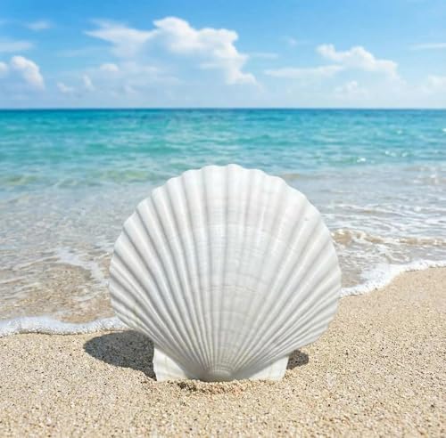 HappyFiller 30 PCs 2-3 Inch White Natural Scallop Seashells Bulk Decorative Sea Shells for DIY Painting Projects,Coastal Crafts,Beach Theme Decor,Wedding Centerpieces,Home Decorations,Vase Fillers - color: White/Mid