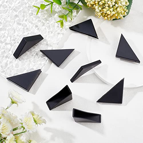 BENECREAT 60Pcs Triangle Corner Protector, 6 Sizes Plastic Glass Table Shelf Corner Guards, Black Mirror Corner Covers, Baby Proofing Edge Protector - color: Black