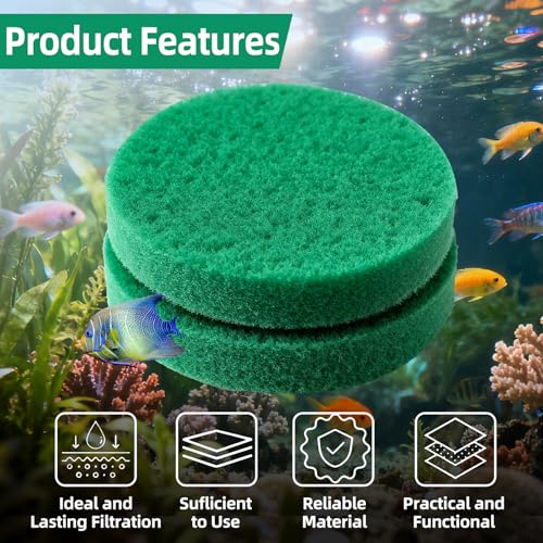 SaferCCTV 12Pcs Fine Filter Pads Water Polishing Pad Compatible with Fx4, Fx5, Fx9, Aquarium Filter Canister Filter Cotton Replacement Pad - color: Green, size: 12Pcs