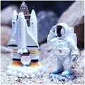 WAYUTO 2Pcs Space Astronaut Spacecraft Aquarium Decoration Astronaut Landscape Desktop Fish Tank Decor Spaceship Rocket Ornaments for Home Decoration
