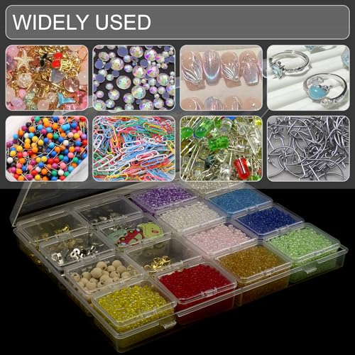 ZIIYAN Bead Storage Containers - 32 Clear Plastic Bead Organizer Boxes with Hinged Lid, Craft Organizers and Storage for Diamond Painting Art, Small Parts, Jewelry Charms - color: Transparent 2 Pack