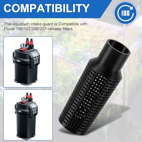 Magluv Aquarium Intake Guard Fit for Fluval 106/107/206/207 Intake Filter, Fish Tank Filter Cover Replacement for Aquameta Aquarium Filter Intake Guard Protects Aquatic Life