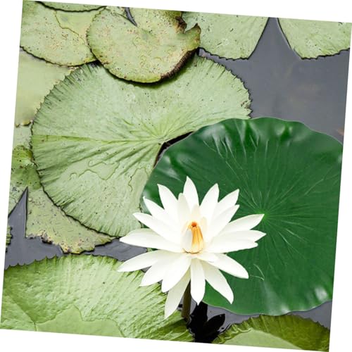 Luxshiny 2pcs Floating Aquarium Lotus Leaves Artificial Pond Decor Eva Material 40cm 60cm Realistic Fish Tank Lily Pads for Fishpond Water Garden Display