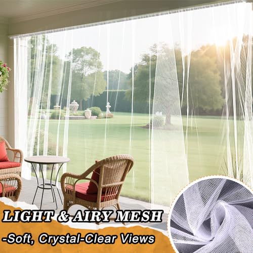 ANPHSIN 2Pcs 13x10ft Ultra fine Mosquito Net for Patio - Mesh Netting Screen for Outdoor Garden Porch Balcony, Protects Skin & Plants from Bugs, Birds, White - color: White, size: 13x10ft
