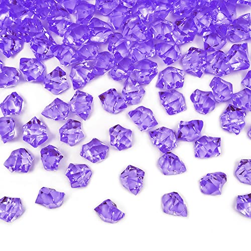 Vase Fillers for Home Decor, Fake Crushed Ice Cubes, Vase Fillers, 150 pcs Reusable Fake ice Cubes for Photography Accessories Props Decoration for Wedding(irregular-16 * 22mmPurple) - color: Purple-16*22mm-150pcs