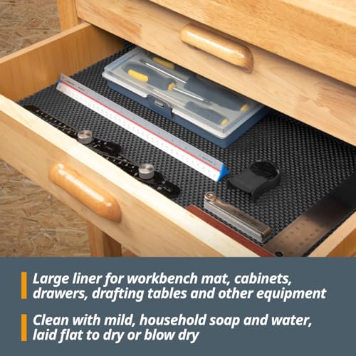 POWERTEC Heavy Duty Non Slip Mat, Anti Slip Mat, 24" x 48" Non Slip Pad Tool Mats for Woodworking Router, Workshop, Sanding, Cabinet, Workbench, Toolbox Drawer & Shelf Liner (71014) - style: Non Slip Mat