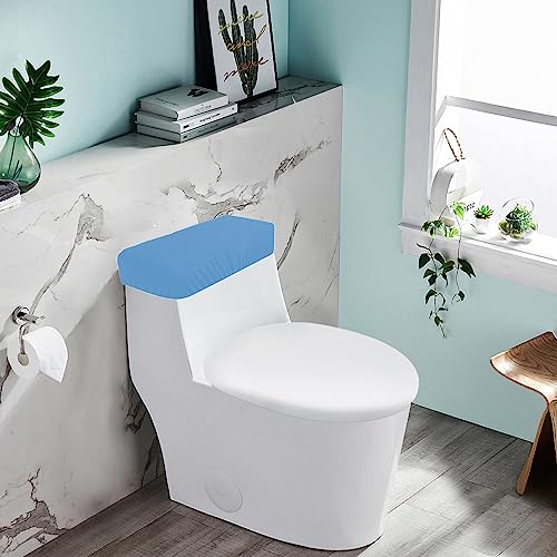 Toilet Tank Lid Cover, Bathroom Stretch Washable Spandex Toilet Tank Protector Cover with Elastic Bottom, Sky Blue - color: Sky Blue