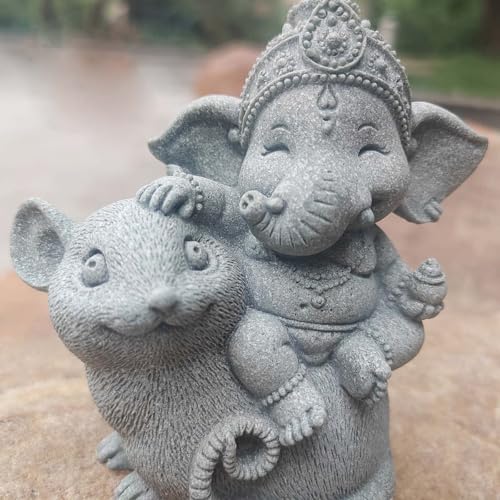 Small Elephant Statue Sandstone Figurine Hindu Meditation Buddha Sculpture for Fish Tank Aquarium Decoration (D) - color: D