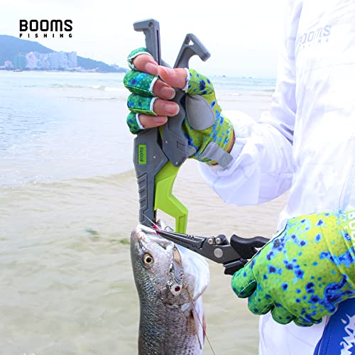 Booms Fishing G05 Lip Gripper Saltwater, 9.4" Plastic Catfish Grippers Pliers, Grabber Tool With Lanyard, Grips for Kayak Fishing Accessories, Great Holder for Caught Fish - color: Green