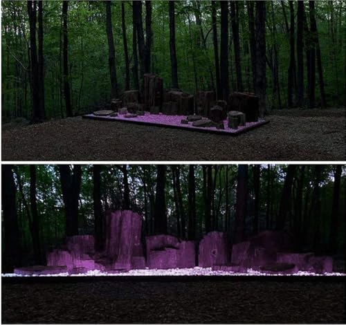 1100 Pcs Glow Stones Glowing in The Dark Pebbles Outdoor Decor Fish Tank Gravel Rocks Decoration (Pink in Daytime, Purple in The Dark) - color: Purple, size: 1100