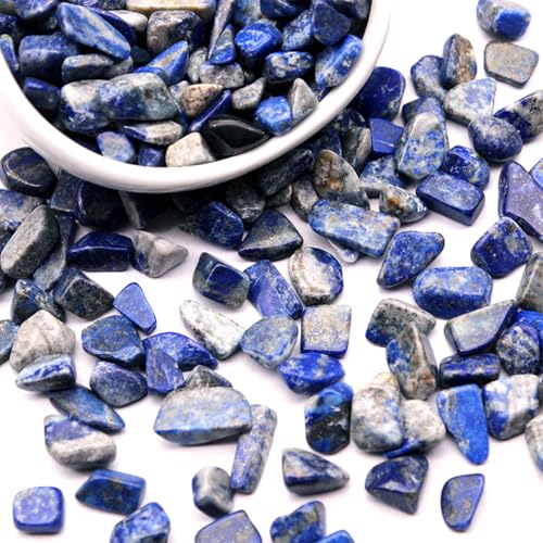 WAYBER 1 Lb/460g Deep Blue Lapis Lazuli Pebbles Irregular Decorative Stones Natural Crystal Rock Gravel for Aquarium/Fish Turtle Tank/Succulent Plants/Air Plants Decoration (Fill 0.9 Cup) - color: Deep Blue, size: 1 Pound