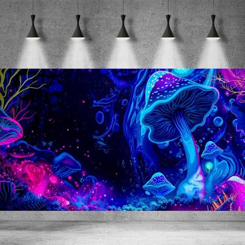 Fantasy Mushroom Forest Aquarium Background Abstract Cartoon Mushroom Reptile Tank Backgrounds Vibrant Jungle Mushrooms Theme Fish Tank Background Magic Mushrooms Reptile Enclosure Backgrounds 24x16in - color: Purple Pink, size: 24(W)x16(H)in