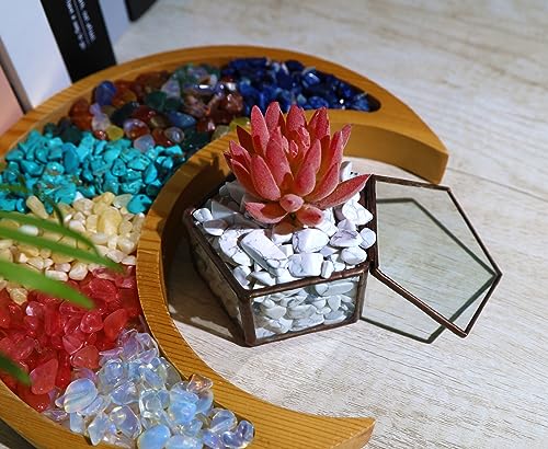 QINJIEJIE White Howlite Crystals Chips Natural Stone Gravel Bulk Crushed Rocks Pieces Polished Quartz Stone 0.55Lbs Decorative Fish Tank Pebbles Vase Filler Irregular Shaped Tumbled Gemstone for Home - color: White Howlite, size: 0.55 Pound