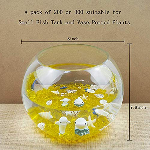 OMEM Aquarium Stone Decorations,Big Yellow Glass Crystal Stone, Fish Tank Gravel Decorations,Fantasy Fish Tank(A Pack of 200, Yellow) - color: Yellow, size: A Pack of 200