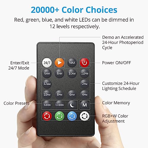 NICREW C10 24/7 LED Aquarium Light for Plants, 36-48 Inches, Full Spectrum Fish Tank Light with Timer, Brightness Adjustable - size: 36 - 48 in