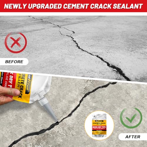 Asphalt Crack Sealant, Cement Crack Filler, High Elasticity Self Leveling Caulking Glue, Waterproof Concrete Repair for Driveways, Walkway, Patio, Joint, Indoor and Outdoor (2 Pack - 2.2LB) - style: 2 Pack - 2.2LB
