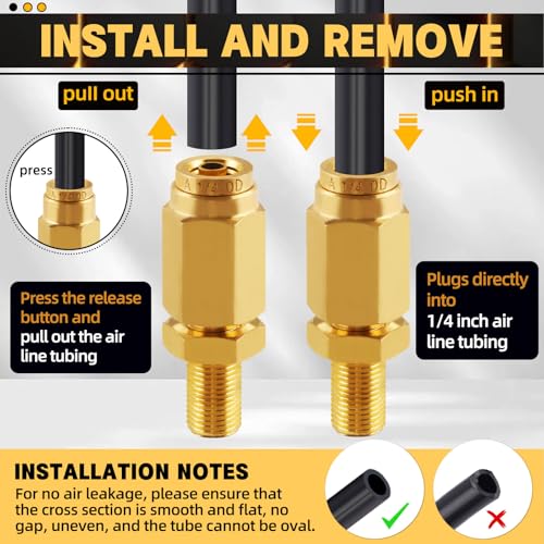 5 Packs 1/4" Air Value Inflation Schrader Valve, Schrader Valve Adapter with Push to Connect Button for 1/4" OD Air Hose Fittings for Semi Trucks Trailers - size: 1/4" OD 5PCS, style: Schrader Valve