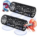 Xinjoduz 2 PCS Black Betta Fish Tunnel Hammock, Safe Aquarium Tunnel & Floating Betta Hide for Small Fish, Tank Accessories Fishtank Decorations