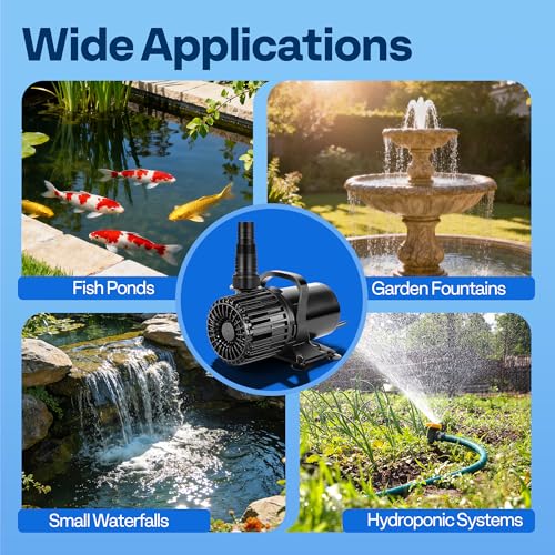 VIVOHOME Electric 310W 5300GPH Submersible Water Pump for Koi Pond Pool Waterfall Fountains Fish Tank and Aquarium - size: 5300GPH