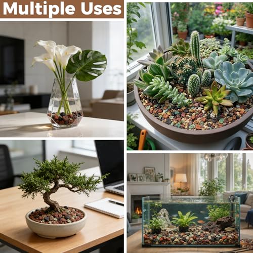 44lb Mix Lava Rocks for Plants 1/4" Horticultural Pumice for Plants, Succulent Cactus Soil Potting Mix - Horticultural Sand Aquarium Gravel Drainage Rocks for Potted Plant, Bonsai Soil, Top Dressing - size: 1/4 Inch