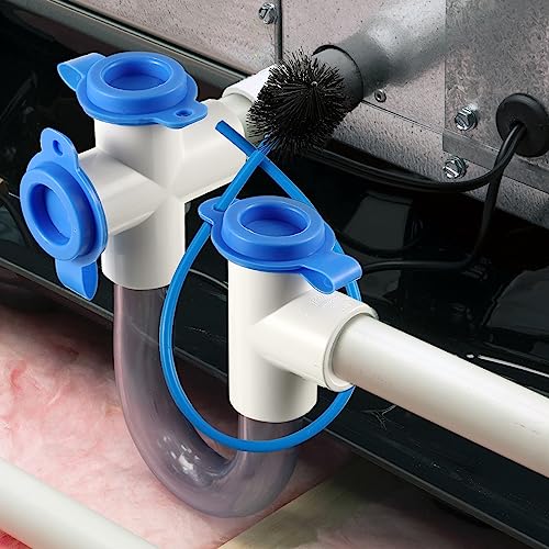 3 Pcs Condensate Trap Flexible Drain Brush, 16 Inch AC Drain Line Cleaning Brush for AC & HAVC Condensate P Trap, Blue