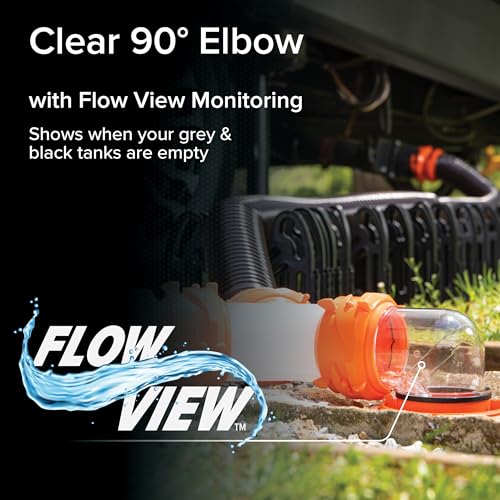 Camco RhinoFlex Clear RV Sewer Hose Elbow with 4-in-1 Adapter - Features a 360-Degree Fitting Rotation and Built-in Gasket for Odor-Tight Protection - Fits 4 Sizes of Dump Station Inlets (39736) - size: One Size