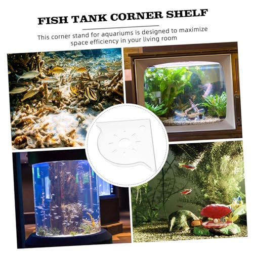 HANABASS Multi-functional Triangle Fish Tank Corner Shelf Organizer for Aquariums Stable Storage for Fish Food and Supplies Space-saving Design for Home