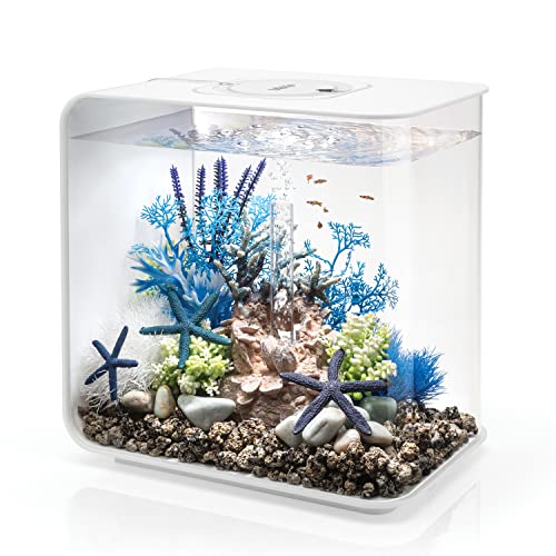 biOrb Flow 30 Acrylic 8-Gallon Aquarium with White LED Lights Modern Tank for Tabletop Display, White - color: White with LED Lighting, size: 8 Gallon