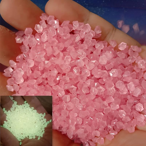 1000PCS Tank Rocks Glow Blue Fish Tank Decorations - color: Pink