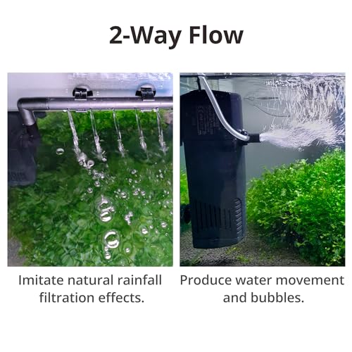 NICREW Aquarium Internal Filter, Submersible Power Filter for Fish Tanks 40-66 Gallon, 264 GPH - size: Magi 1000: 40 - 66 gal