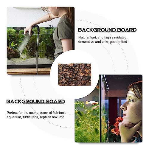 Kisangel 3D Reptile Tank Background, 17.7 x 11.8 Inch Realistic Rock Terrarium Backdrop Board, Polyurethane Foam Habitat Decor for Bearded Dragon, Lizard, Gecko, Snake & Aquarium - color: Light Brown