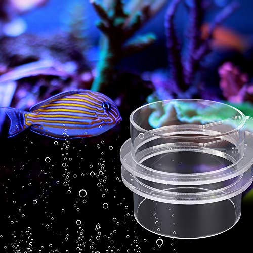 Transparent Acrylic Adjustable Fish Feeding Ring, Aquarium Fish Feeder for Freshwater and Saltwater Tanks, Durable Floating Feeding Circle with Rustproof Screws for Precise Food (100mm) - size: 100mm