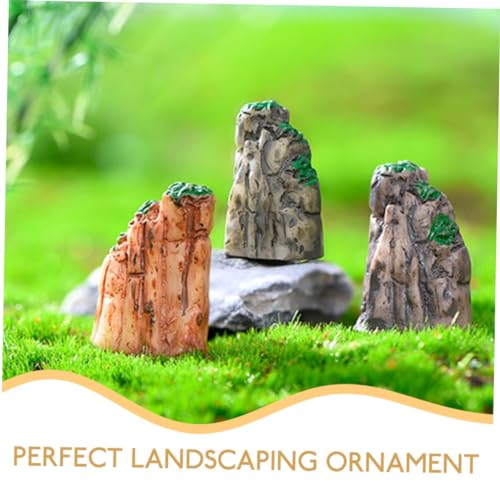 MERRYHAPY 6pcs Mini Rockery Statues for Garden Fairy Fish Tank Decor Mushroom House Landscape Accessories