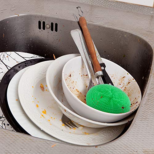 Blulu Plastic Dish Scrubbers for Dishes Pot Round Nylon Pad, Mesh Scouring Non Scratch Pads(Rainbow Colors,15 Pieces) - color: Rainbow Colors