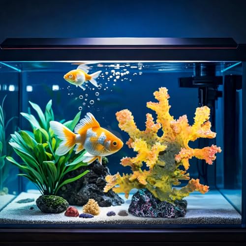 Polyresin Coral Ornament for Fish Tank Decorations,Aquarium Landscape Decor - Safe for Saltwater & Freshwater,Green&Yellow - color: Green&yellow