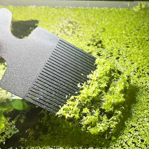 Aquarium Duckweed Removal Tool, 6.5 x 3 inch Floating Plant Comb Spatula, Aquatic Tank Cleaning Tool (Black) - color: Black