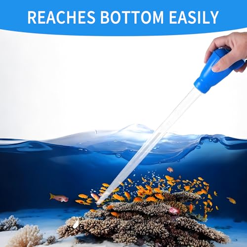 1 Piece Aquarium Coral Feeder with 1 Piece Stainless Steel Feeding Long Tweezers Syringe Spot Coral Feeder Reptile Feeding Tools for Aquatic Plant Reef Anemones Lionfish (Blue, Silvery) - size: 17.7 in Coral Feeder+15 in Tweezers