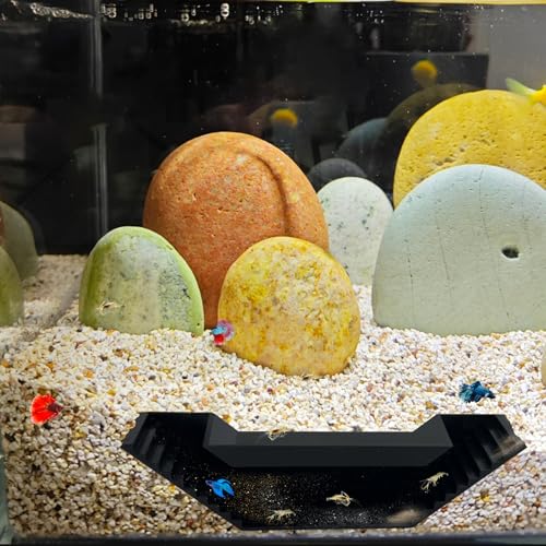 2 PCS Shrimp Underground Viewing Tunnel, Fish Hideout Natural Habitat Aquarium Breeding Cave, Aquarium Decor for Cherry Shrimp and Small Fishes, Black