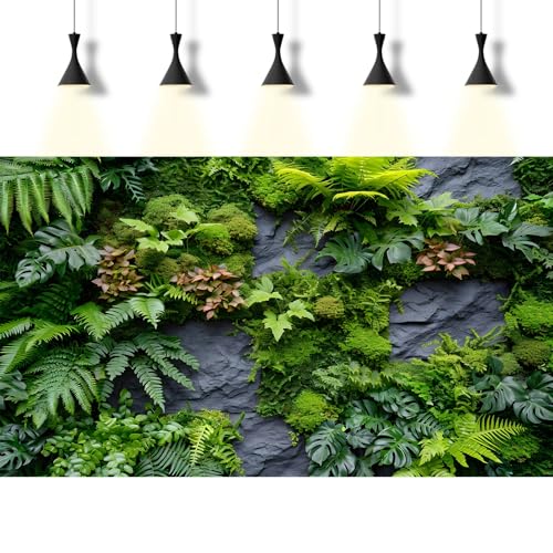 Rock Wall Aquarium Background Stabilized Moss Plants Adorning Wall Fish Tank Background Lush Green Moss Fern Reptile Tank Background Rock Wall Reptile Tank Background Moss Tank Background 24x16in - color: Grey_Green, size: 24(W)x16(H)inches/ 60(W)*40cm(H)