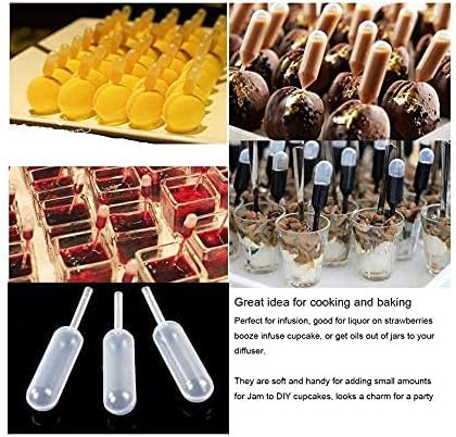 100 Pieces 4ml Cupcake Pipettes, Food Grade Plastic Disposable Pipettes Mini Liquid Injector (100-A) - color: 100-A